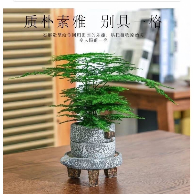 仿复古怀旧水泥石磨花盆